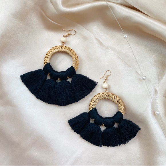 Myth X Dream Jewelry - Wicker Rattan Tassels Woven Earrings
